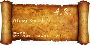 Alexy Kornél névjegykártya