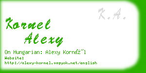 kornel alexy business card